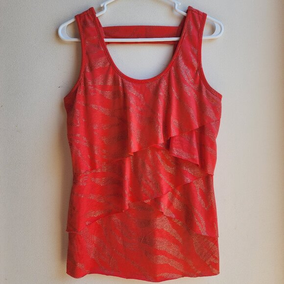 Iz Byer Red Shimmer Tank Top Size Large - Picture 6 of 12